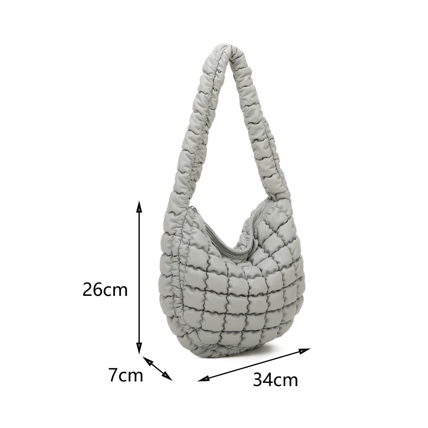 Quilted Tote Bag for Women Puffer Bag Lightweight Padding Shoulder Bag Hobo Bag Satchel Handbag Cloud Bag with Zip - Sleek Styles