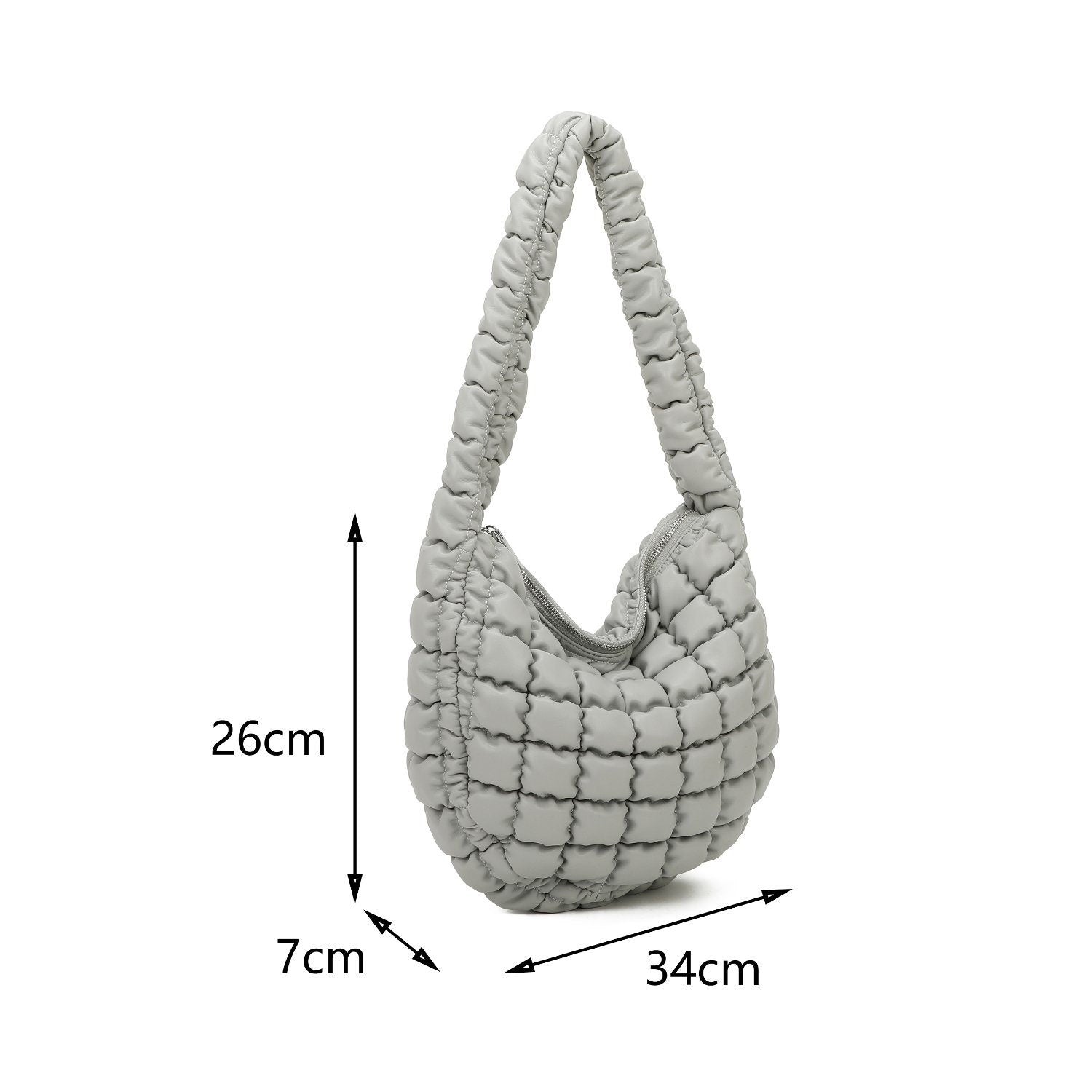 Quilted Tote Bag for Women Puffer Bag Lightweight Padding Shoulder Bag Hobo Bag Satchel Handbag Cloud Bag with Zip - Sleek Styles