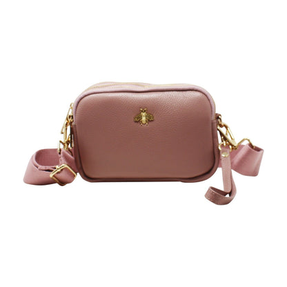 Tri-Zip Leather Clutch Bee Bag with Crossbody Strap - Sleek Styles