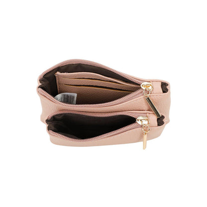Women Double Mini Wallet With Zip - Sleek Styles
