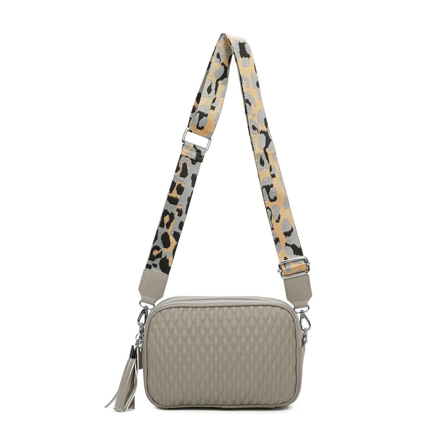 Small Quilted Cross Body Shoulder Bag with Canvas Strap - Sleek Styles