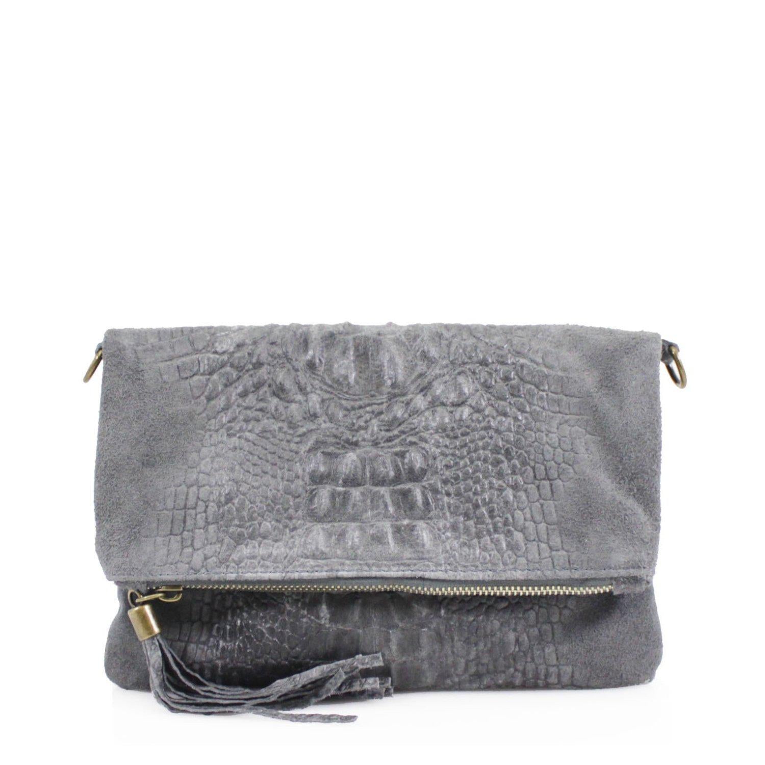 Leather Envelope Clutch Bag Snake Effect - Sleek Styles