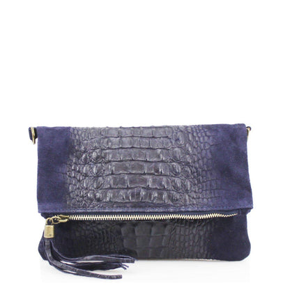 Leather Envelope Clutch Bag Snake Effect - Sleek Styles