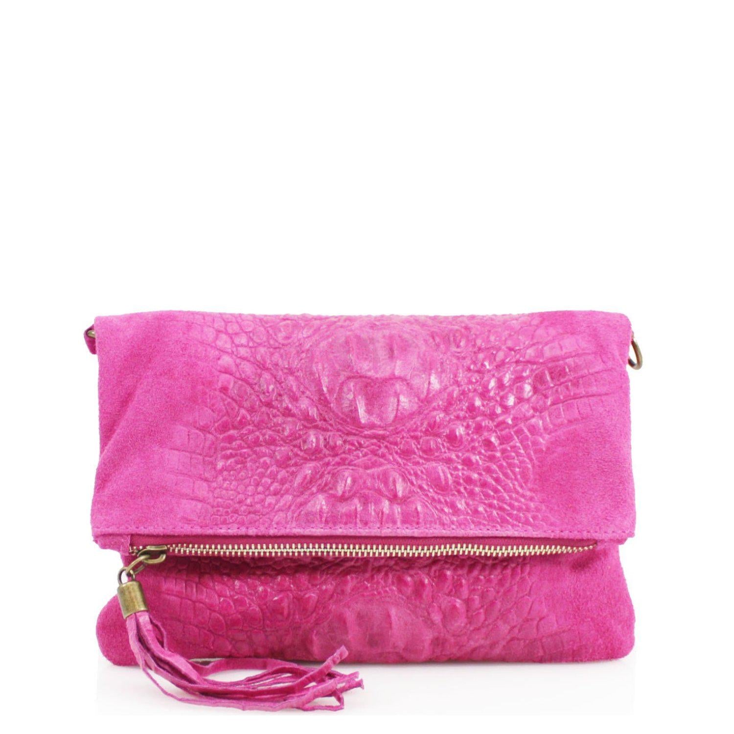 Leather Envelope Clutch Bag Snake Effect - Sleek Styles