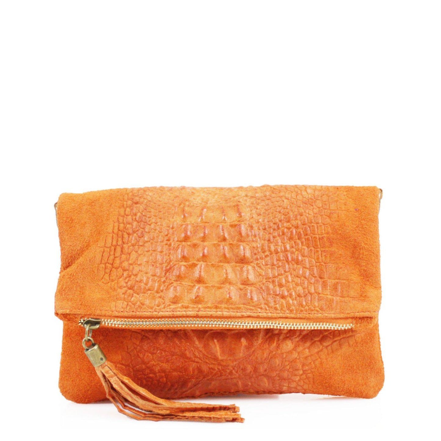 Leather Envelope Clutch Bag Snake Effect - Sleek Styles