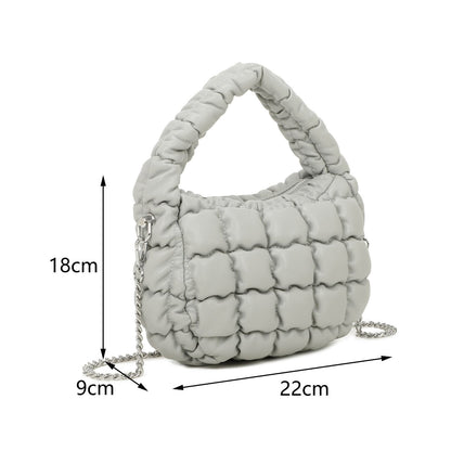 Fashion Quilted Crossbody Bag, Simple Padded Shoulder Bag, Women's Casual Handbag & Hobo Bag - Sleek Styles