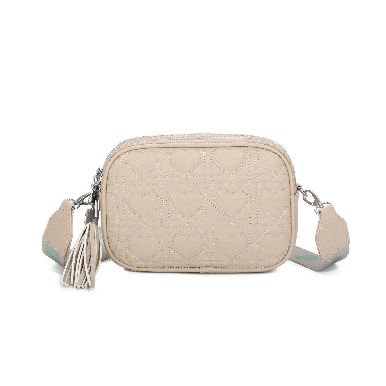 Quilted Bee Decoration Crossbody Bag - Sleek Styles