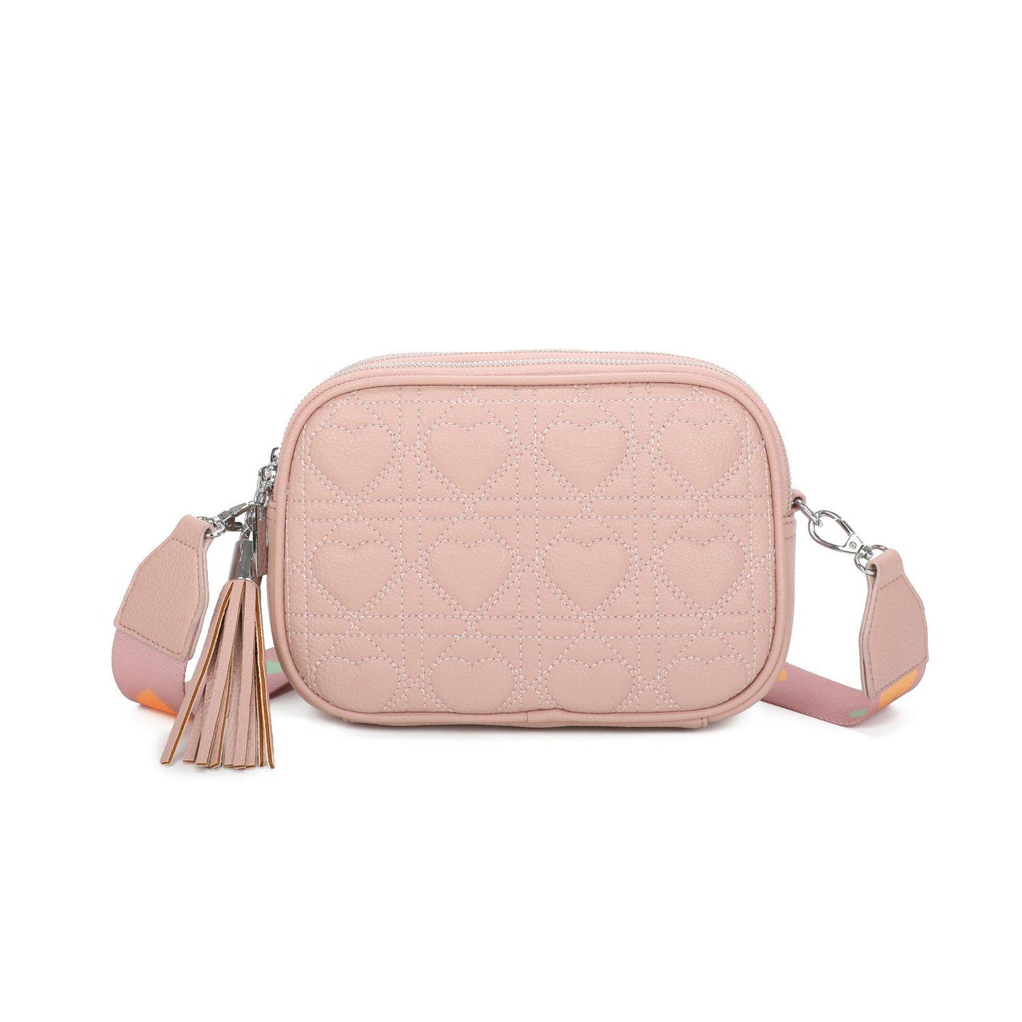 Quilted Bee Decoration Crossbody Bag - Sleek Styles