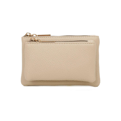 Women Double Mini Wallet With Zip - Sleek Styles