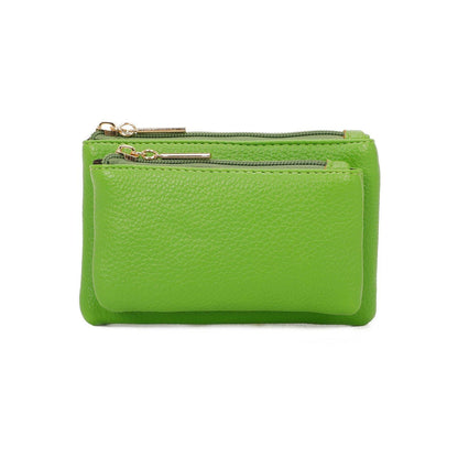 Women Double Mini Wallet With Zip - Sleek Styles