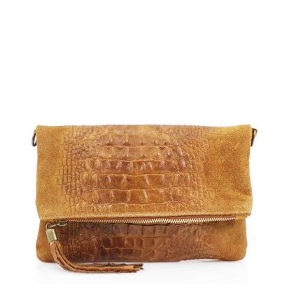 Leather Envelope Clutch Bag Snake Effect - Sleek Styles