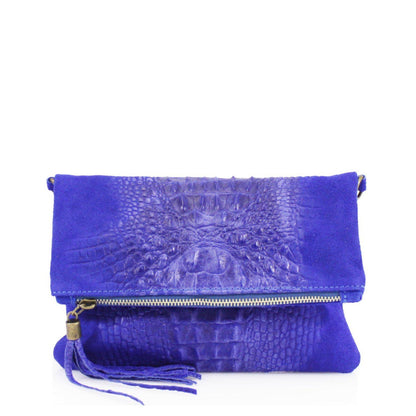 Leather Envelope Clutch Bag Snake Effect - Sleek Styles