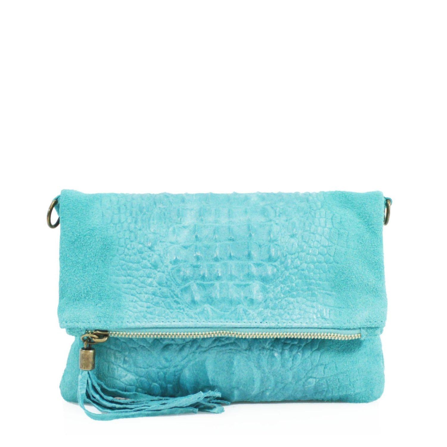 Leather Envelope Clutch Bag Snake Effect - Sleek Styles