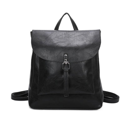 Womens Large Faux Leather Backpack Flap Rucksack Shoulder Bag Fashion Handbags - Sleek Styles