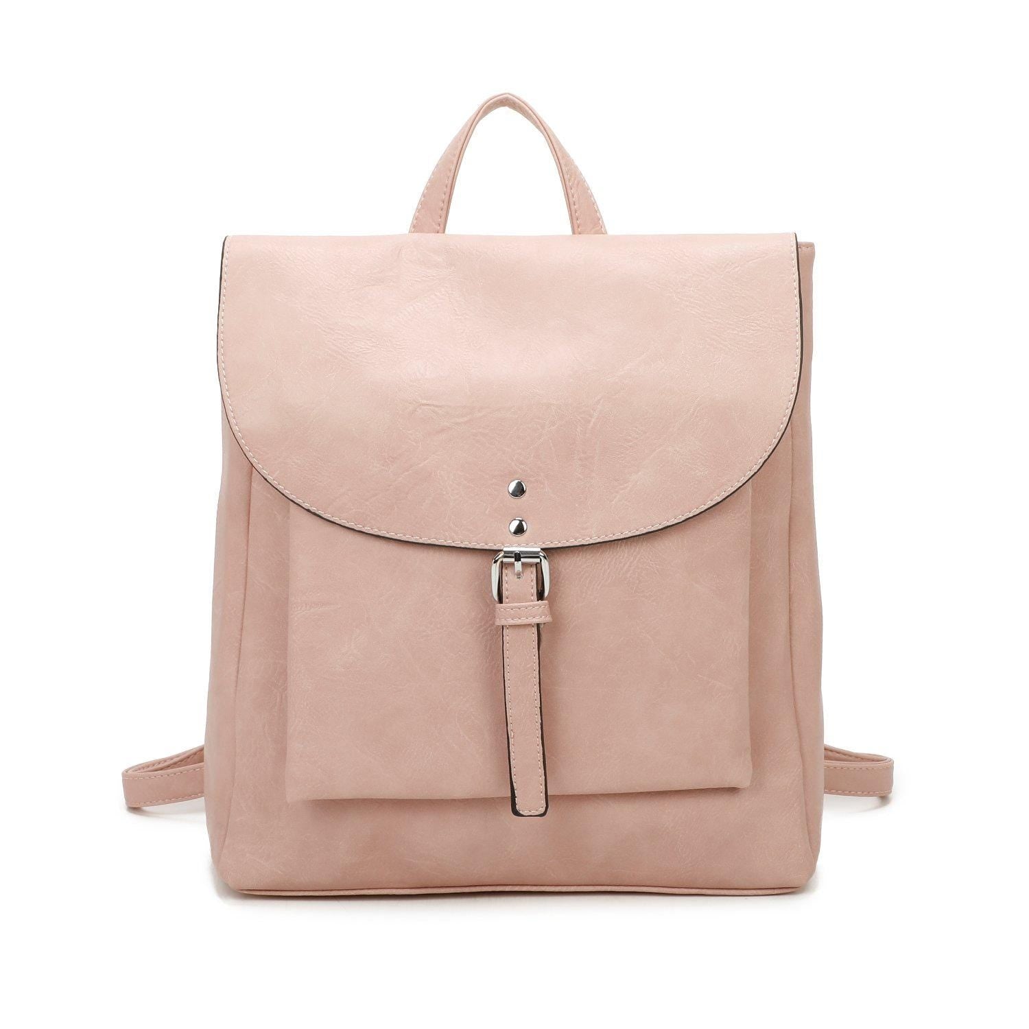 Womens Large Faux Leather Backpack Flap Rucksack Shoulder Bag Fashion Handbags - Sleek Styles
