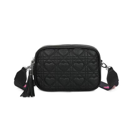 Quilted Bee Decoration Crossbody Bag - Sleek Styles