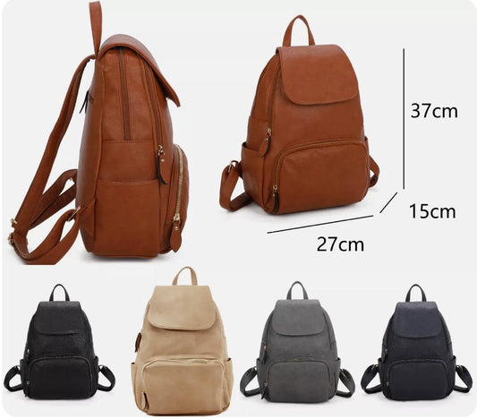 Casual Daypack Flap Over Handbag Front Zip Pocket Unisex Travel Shoulder Bag - Sleek Styles