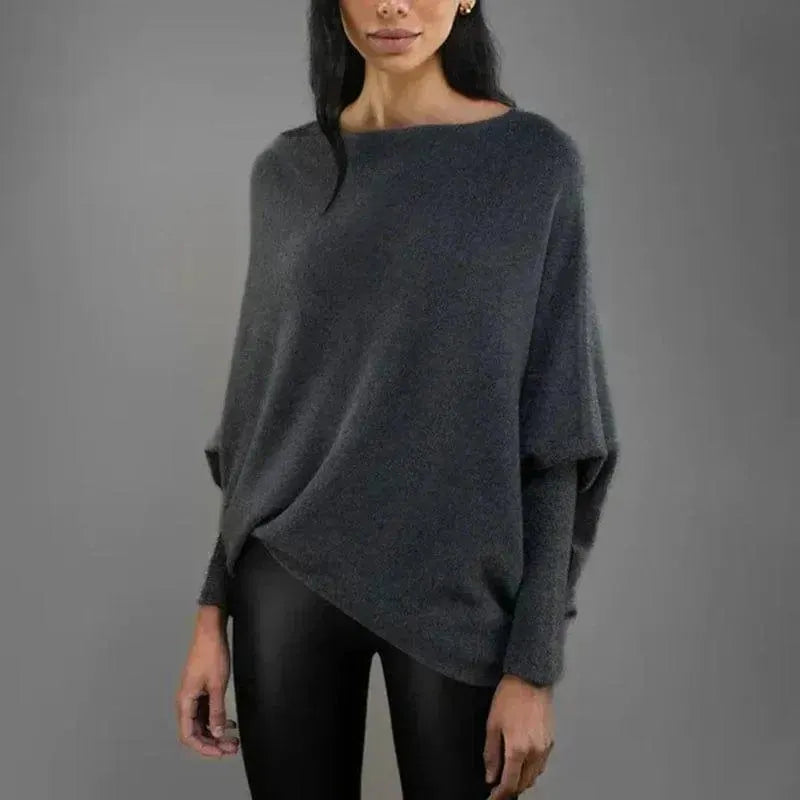 Made in italy ladies Soft Knit Asymmetric Jumper One Size 8-16 - Sleek Styles